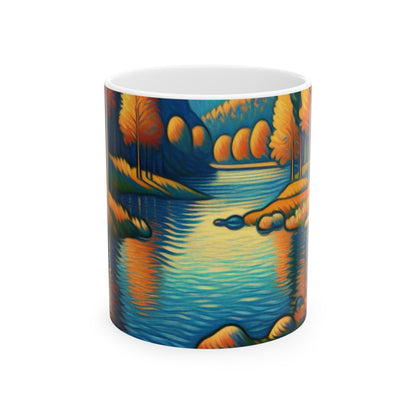 "Jungle indomptée : imagerie fauviste expressive" - ​​La tasse en céramique Alien 11oz Fauvisme