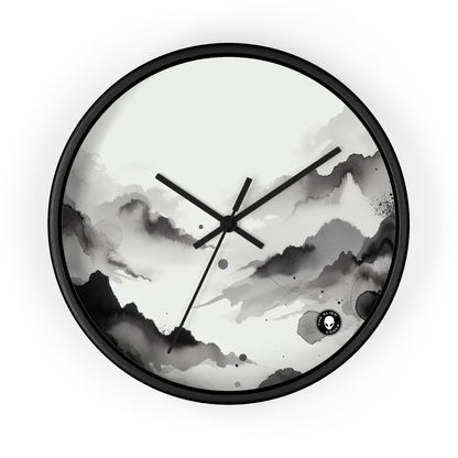 "Whispers of the Moonlit Grove" - The Alien Wall Clock Ink Wash Painting