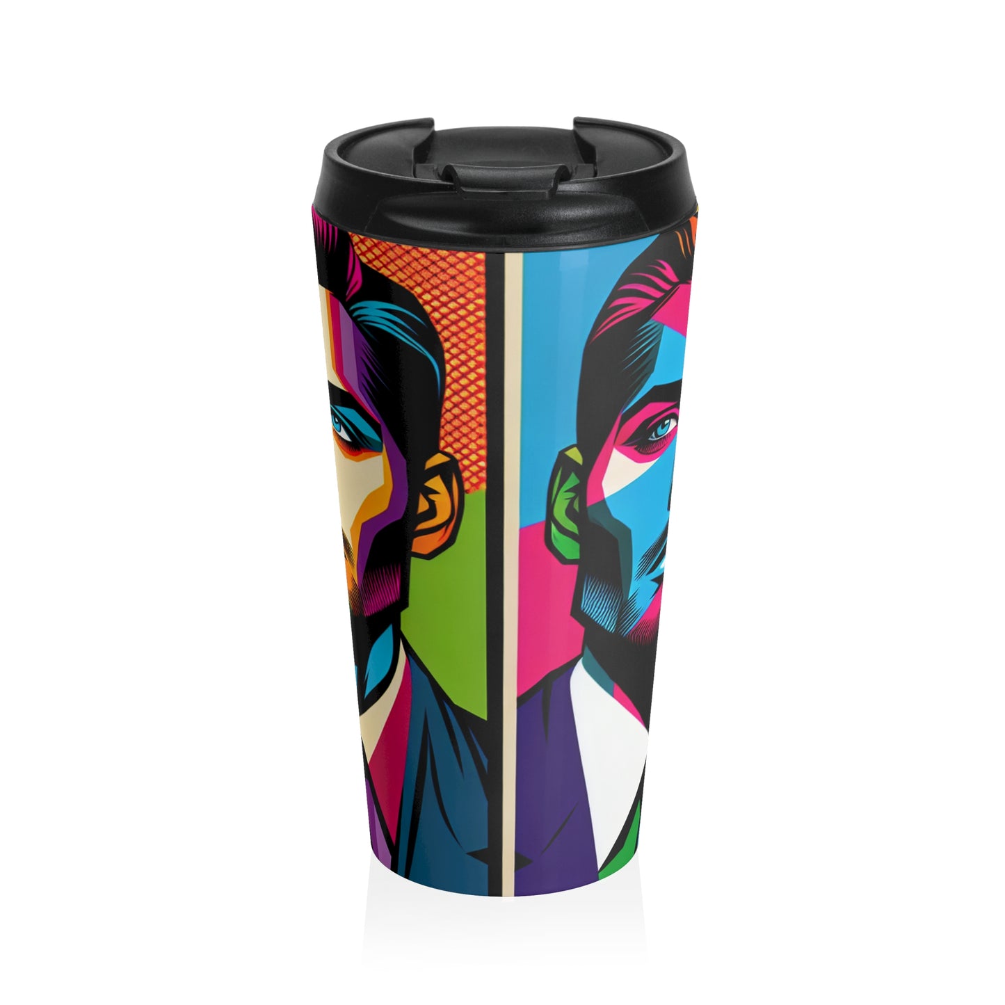 "Celebrity Pop Art Portrait" - Taza de viaje de acero inoxidable The Alien estilo Pop Art