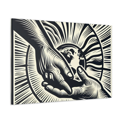 "Uniting Hands, Uniting Nations" - The Alien Canva Woodcut Printing Style