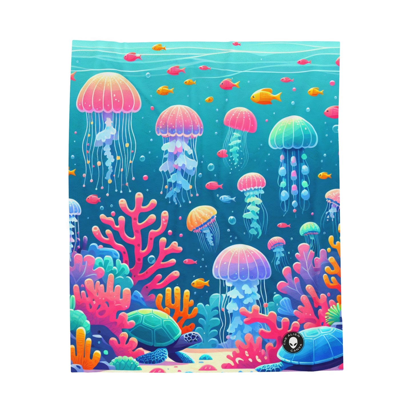 "Enchanting Underwater Symphony" - The Alien Velveteen Plush Blanket