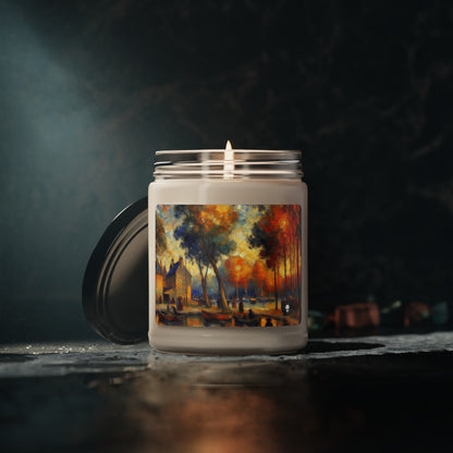 "Rainy Evening: A Post-Impressionist Cityscape" - The Alien Scented Soy Candle 9oz Post-Impressionism