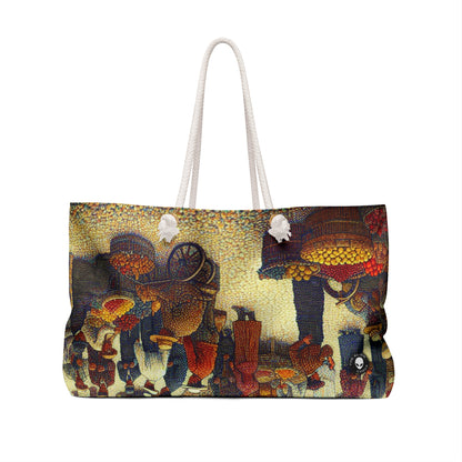 "Dots of Paradise : capturer un paysage de plage ensoleillé avec le pointillisme" - The Alien Weekender Bag Pointillism