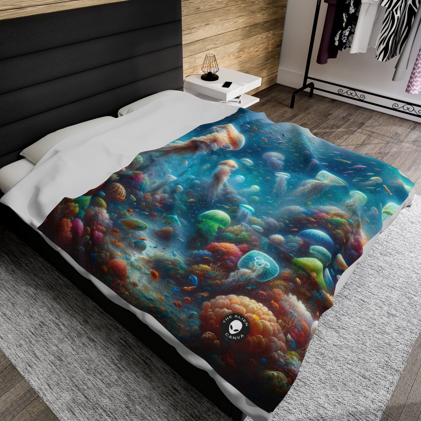 "Jellyfish Dreamland" - The Alien Velveteen Plush Blanket