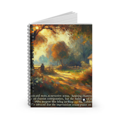 "Sunset Serenity: Impressionist Garden Painting" - The Alien Spiral Notebook (Ruled Line) Impressionism