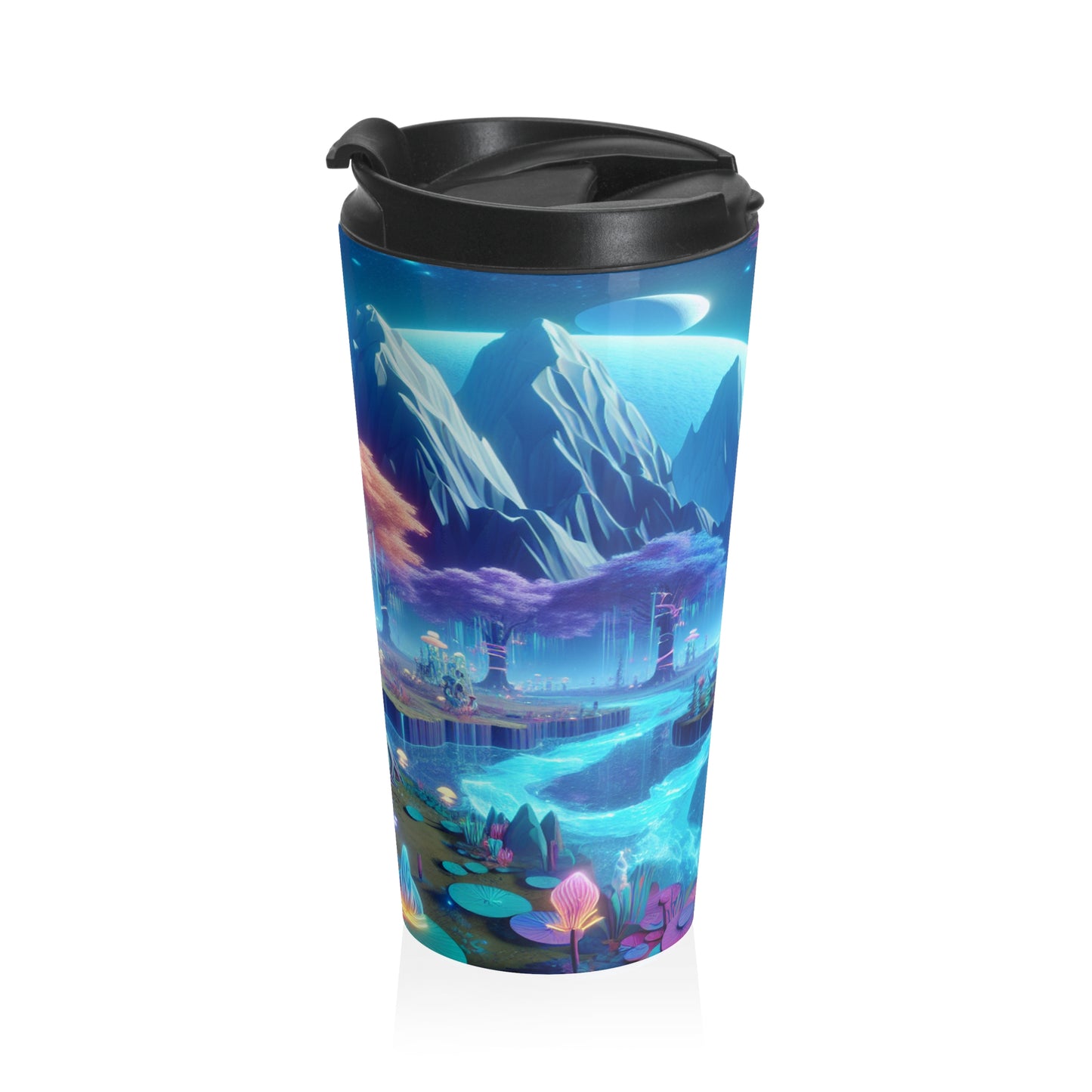 "Dreamscape Odyssey" - The Alien Stainless Steel Travel Mug Virtual Reality Art