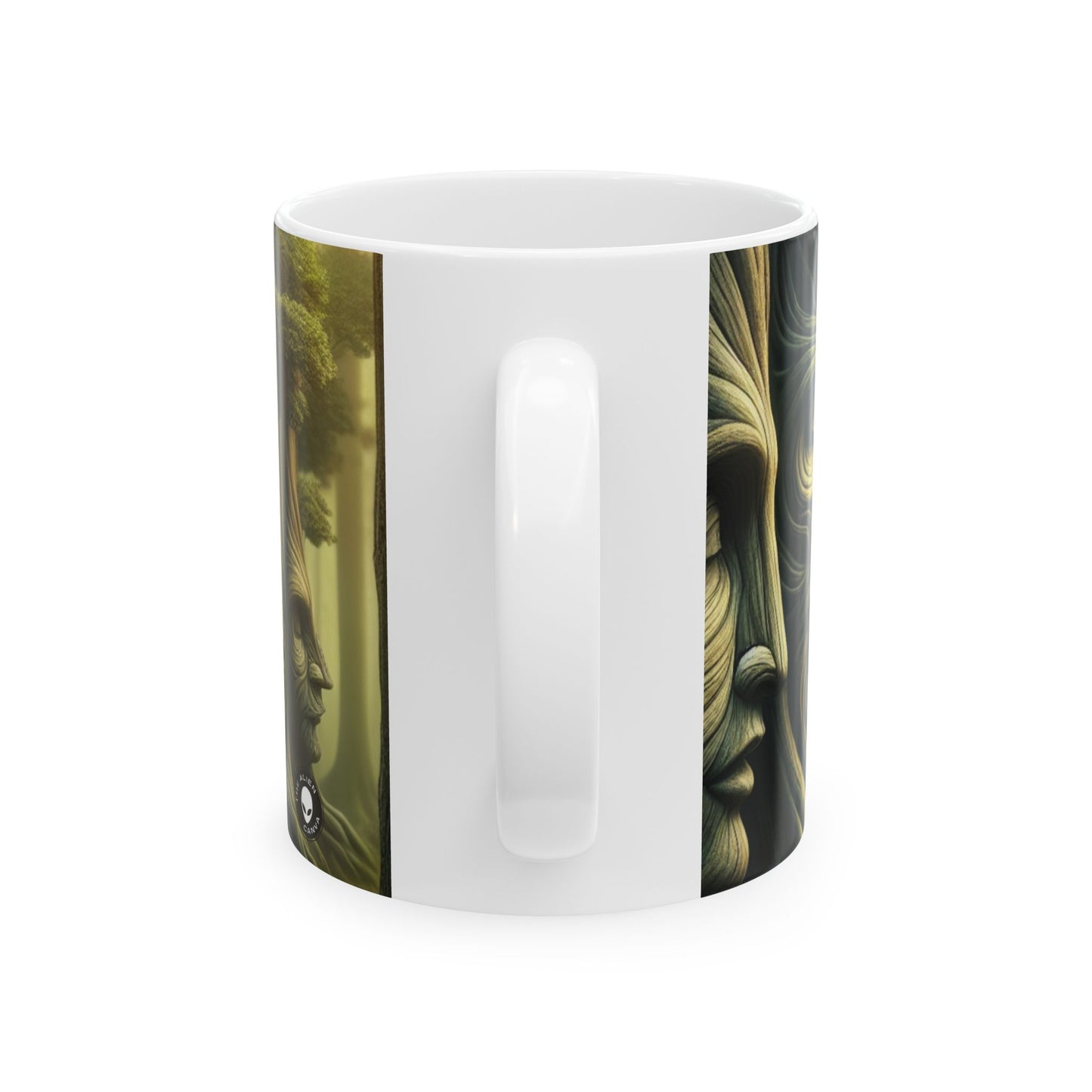 « Whispering Trees : Les secrets de la forêt mystique » – Tasse en céramique Alien 11 oz