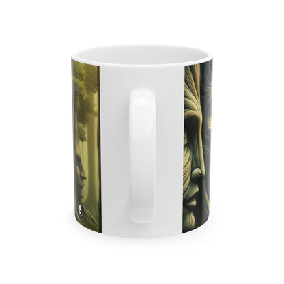 « Whispering Trees : Les secrets de la forêt mystique » – Tasse en céramique Alien 11 oz