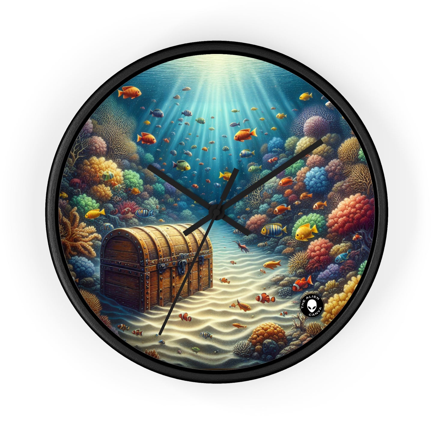 "Beneath the Waves: Treasure in the Coral Reef" - The Alien Wall Clock