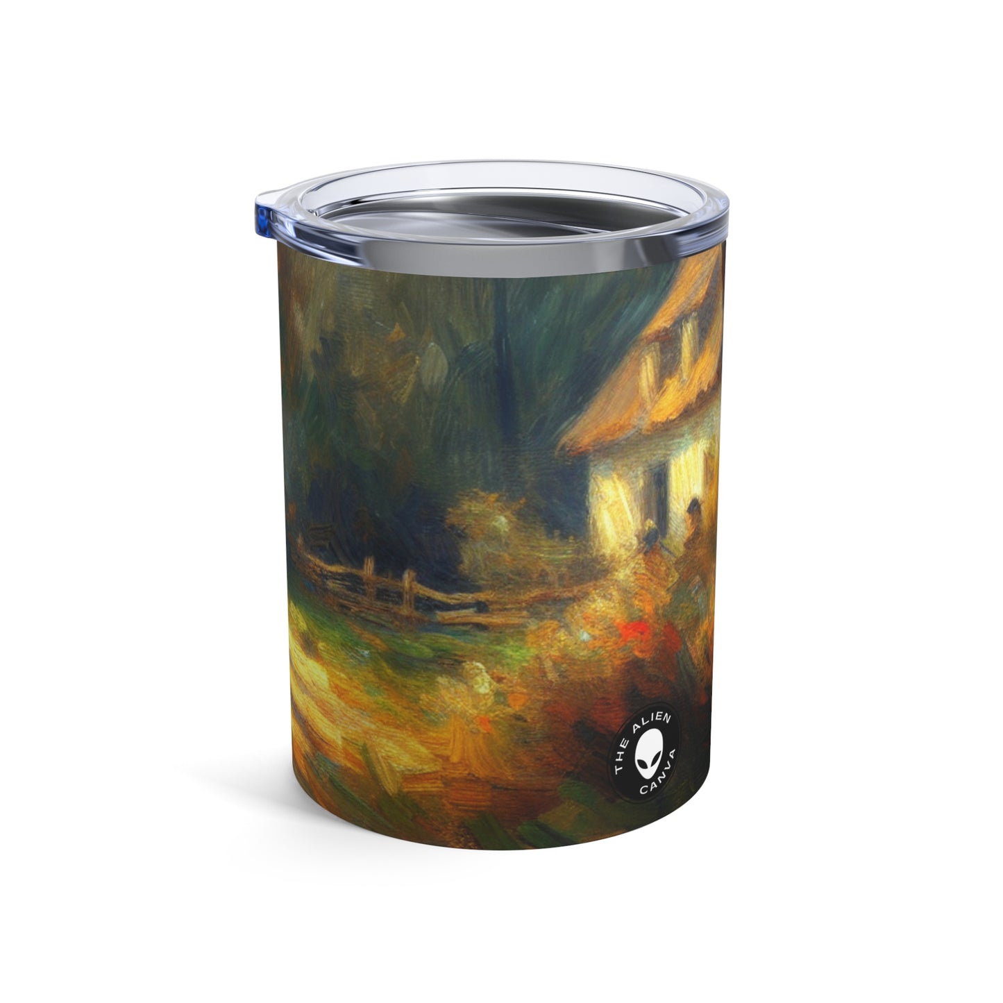 "Sunset Serenity: Pintura impresionista de jardín" - The Alien Tumbler 10oz Impresionismo