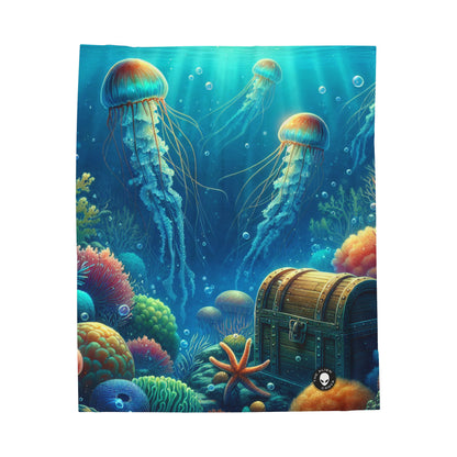 "Beneath the Waves: A Hidden Treasure" - The Alien Velveteen Plush Blanket