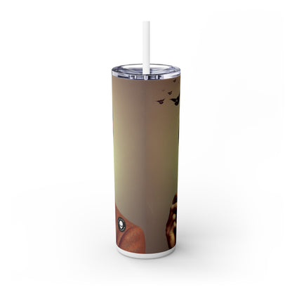 "Nature-Tech Fusion: A Photomontage Exploration" - The Alien Maars® Skinny Tumbler with Straw 20oz Photomontage