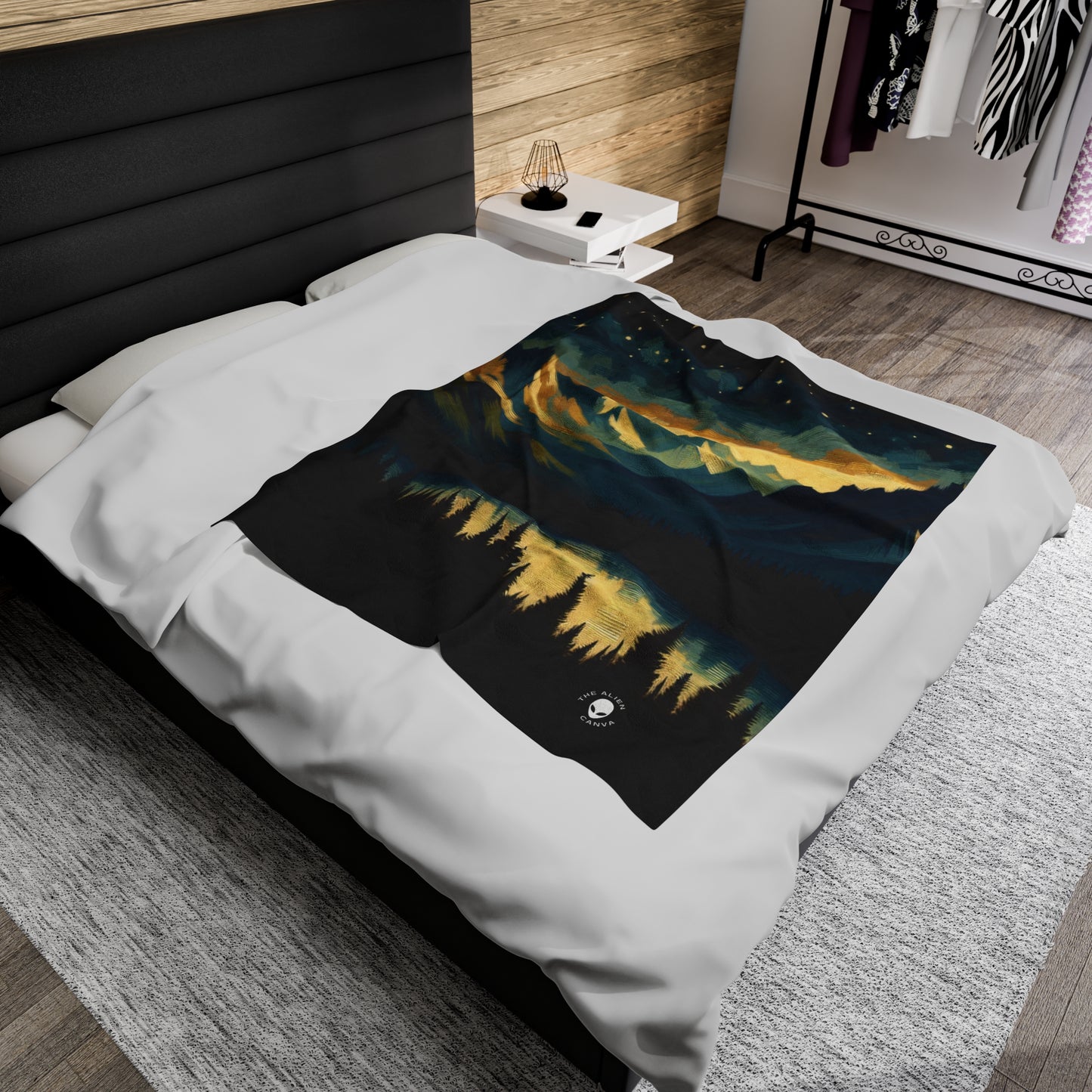 "Silent Sentinel of the Shadowed Woods" - The Alien Velveteen Plush Blanket Tenebrism