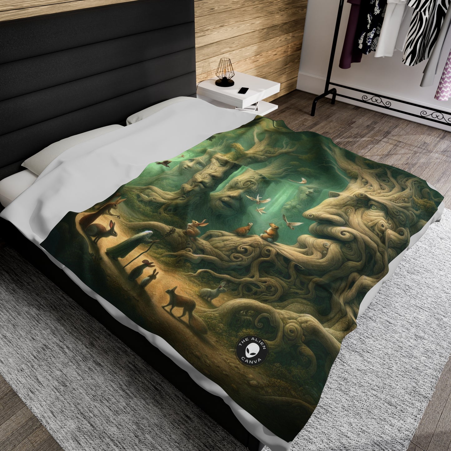 "Enchanted Whispering Forest" - The Alien Velveteen Plush Blanket