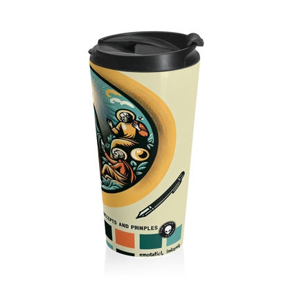 "Intertwined Essence: An Abstract Celebration of Chaos and Harmony" - The Alien Stainless Steel Travel Mug Remodernism