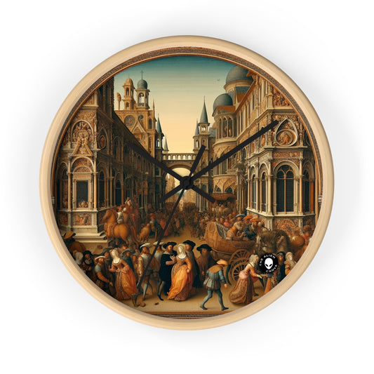 "Unidad en la opulencia: un banquete renacentista de naciones" - The Alien Wall Clock Renaissance