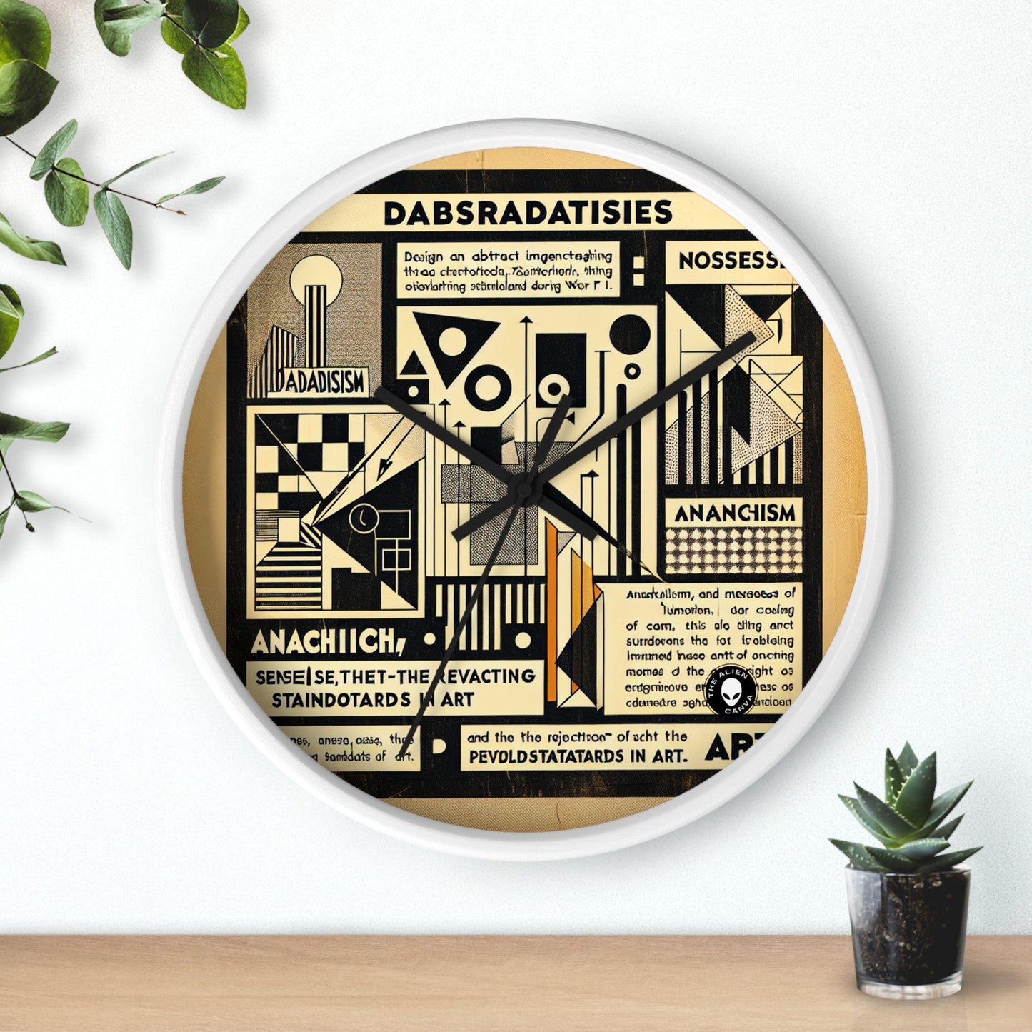 "Dadaist Dreamscape : Un ensemble de collages numériques surréalistes" - L'horloge murale extraterrestre Dadaism