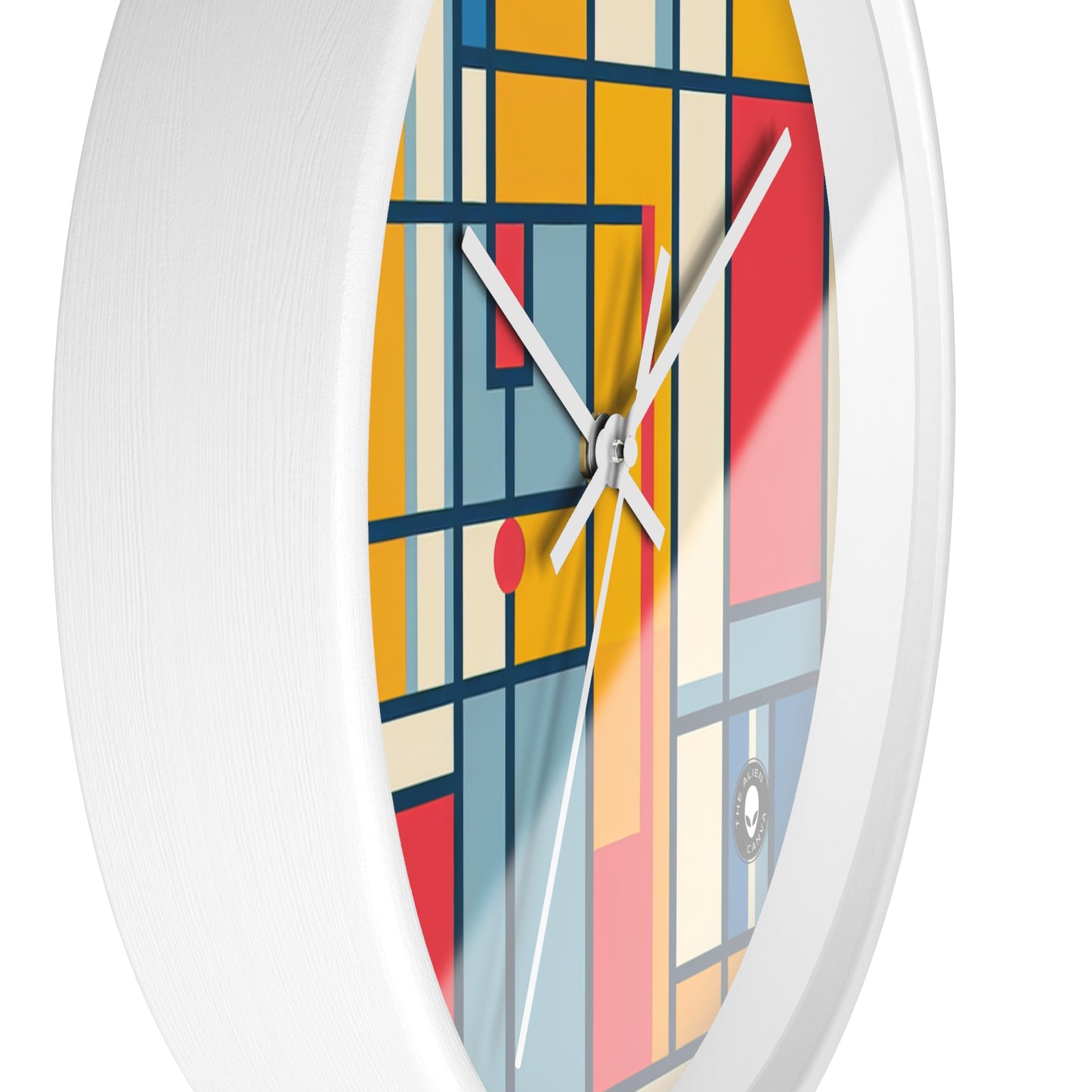 "De Stijl Grid: una composición de color minimalista" - El reloj de pared alienígena De Stijl