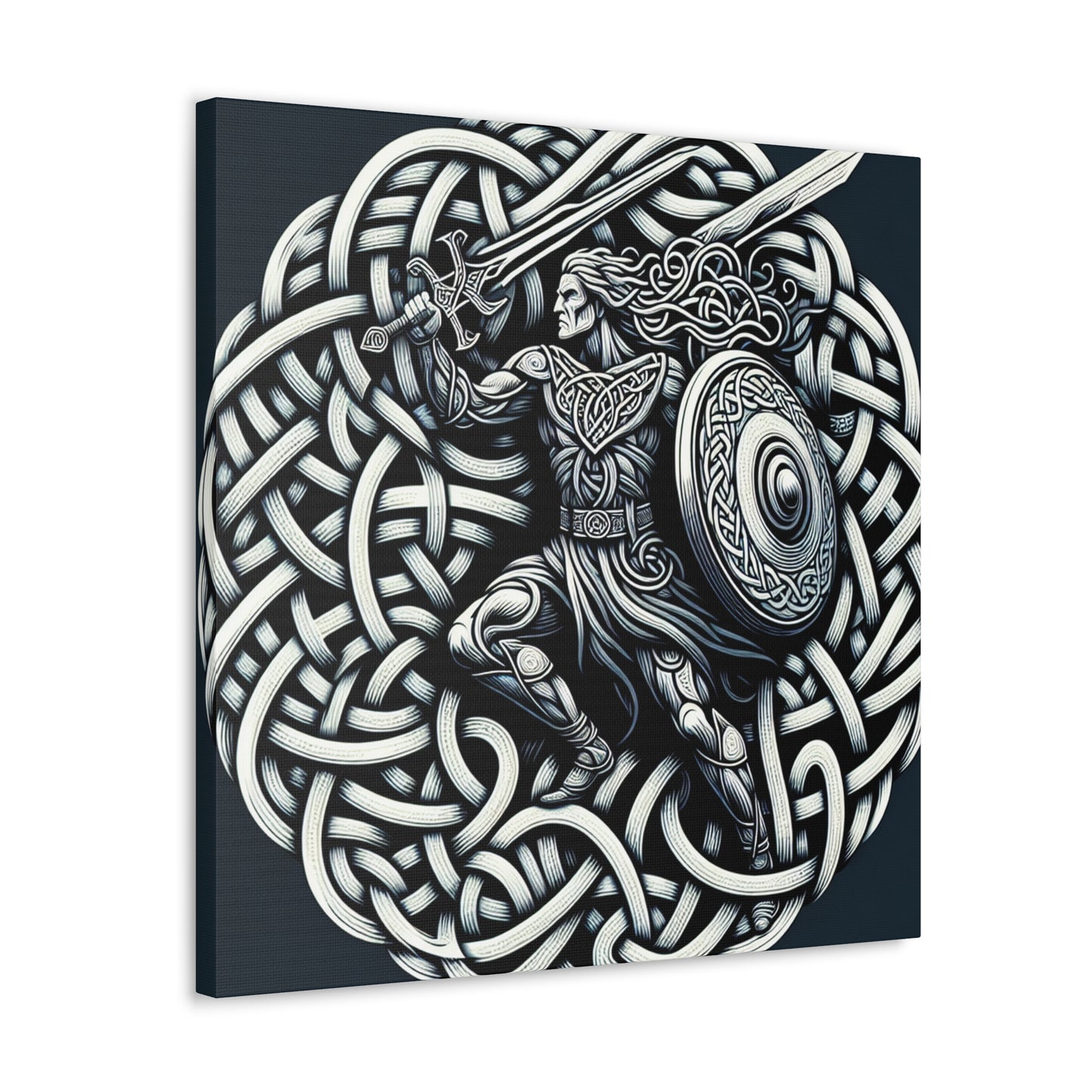 "Celtic Knight: Sword & Shield in Ancient Knots" - The Alien Canva Celtic Art Style