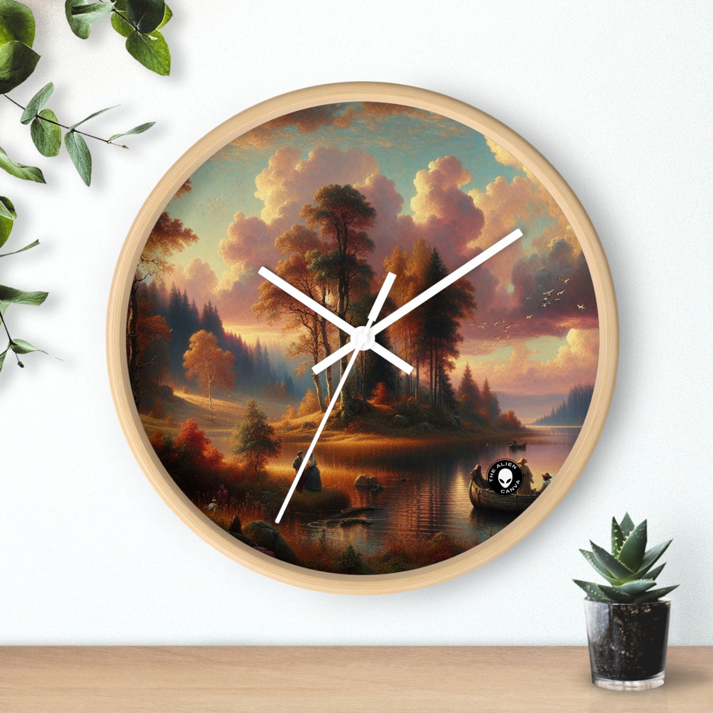 "Susurros de amor en el bosque encantado" - El reloj de pared extraterrestre Romanticismo