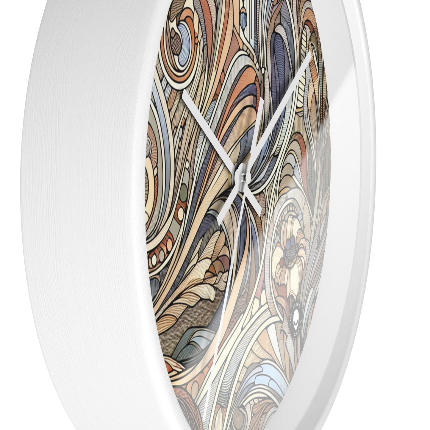 "Nature's Muse: Art Nouveau Woman" - The Alien Wall Clock Art Nouveau