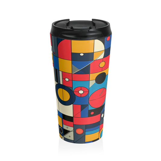 "Harmony in Nature: Geometric Abstraction" - The Alien Stainless Steel Travel Mug Geometric Abstraction