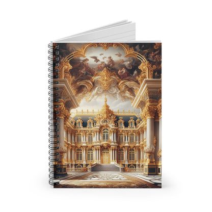 "Regal Splendor : Un palais baroque plaqué or" - The Alien Carnet à spirale (ligne lignée) Style baroque