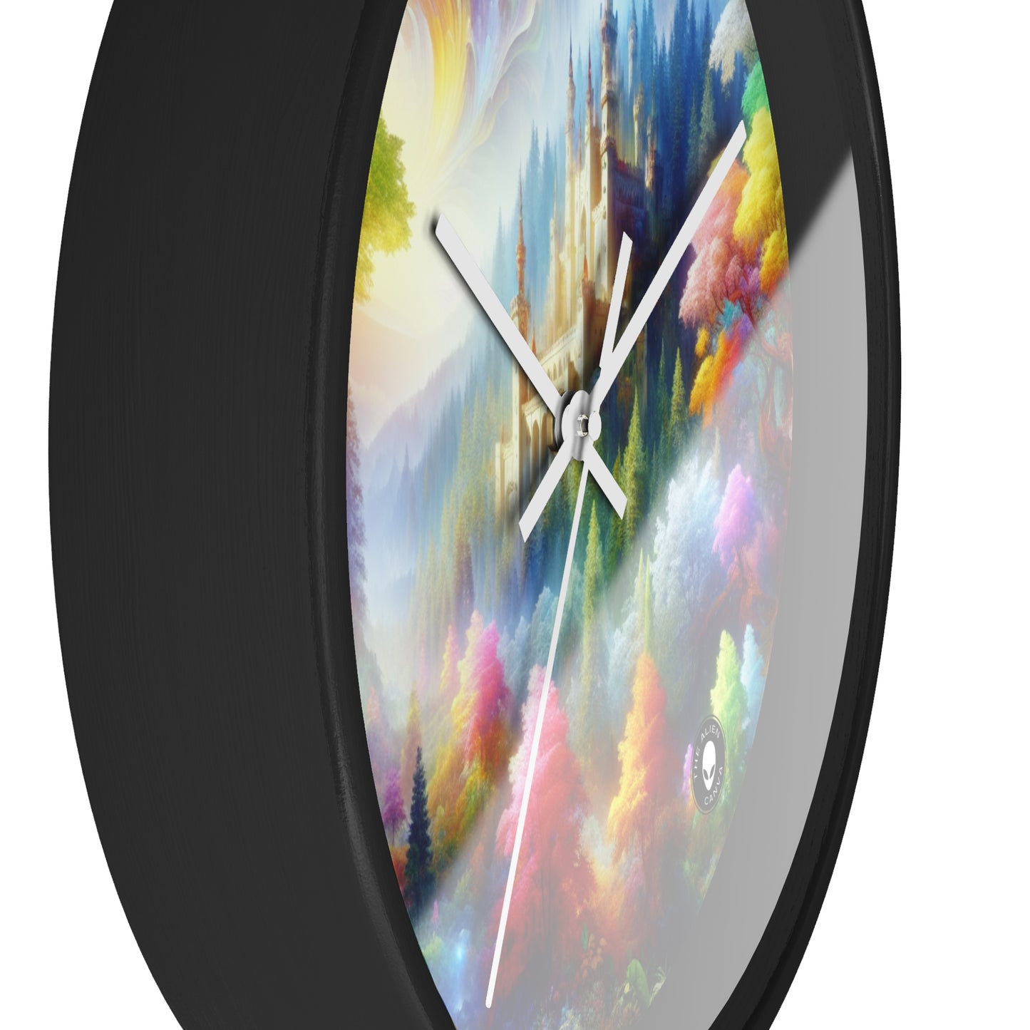 "Glowing Enchantment: The Castle in the Colorful Forest" - The Alien Wall Clock