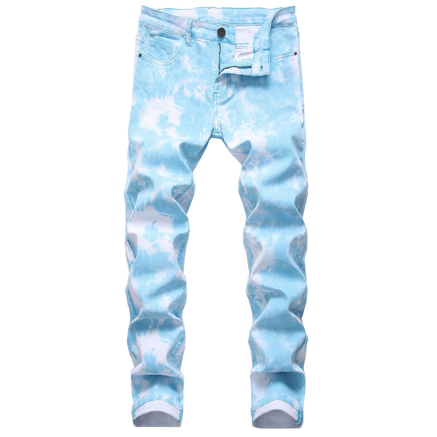 Slim-fit fashion printed men's split trousers