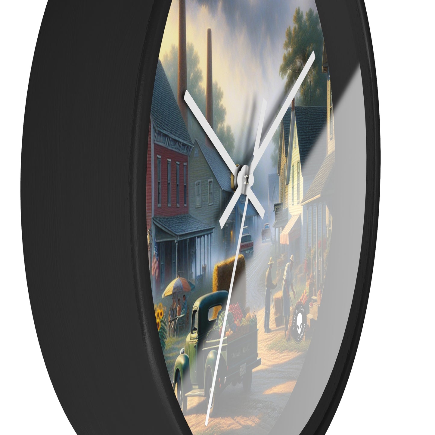 "Harvest Tranquility: A Midwest Farm Scene" - The Alien Wall Clock Regionalism