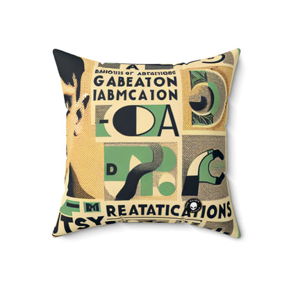 "Cacophony of Mundane Madness: A Dadaist Collage"- The Alien Spun Polyester Square Pillow Dadaism