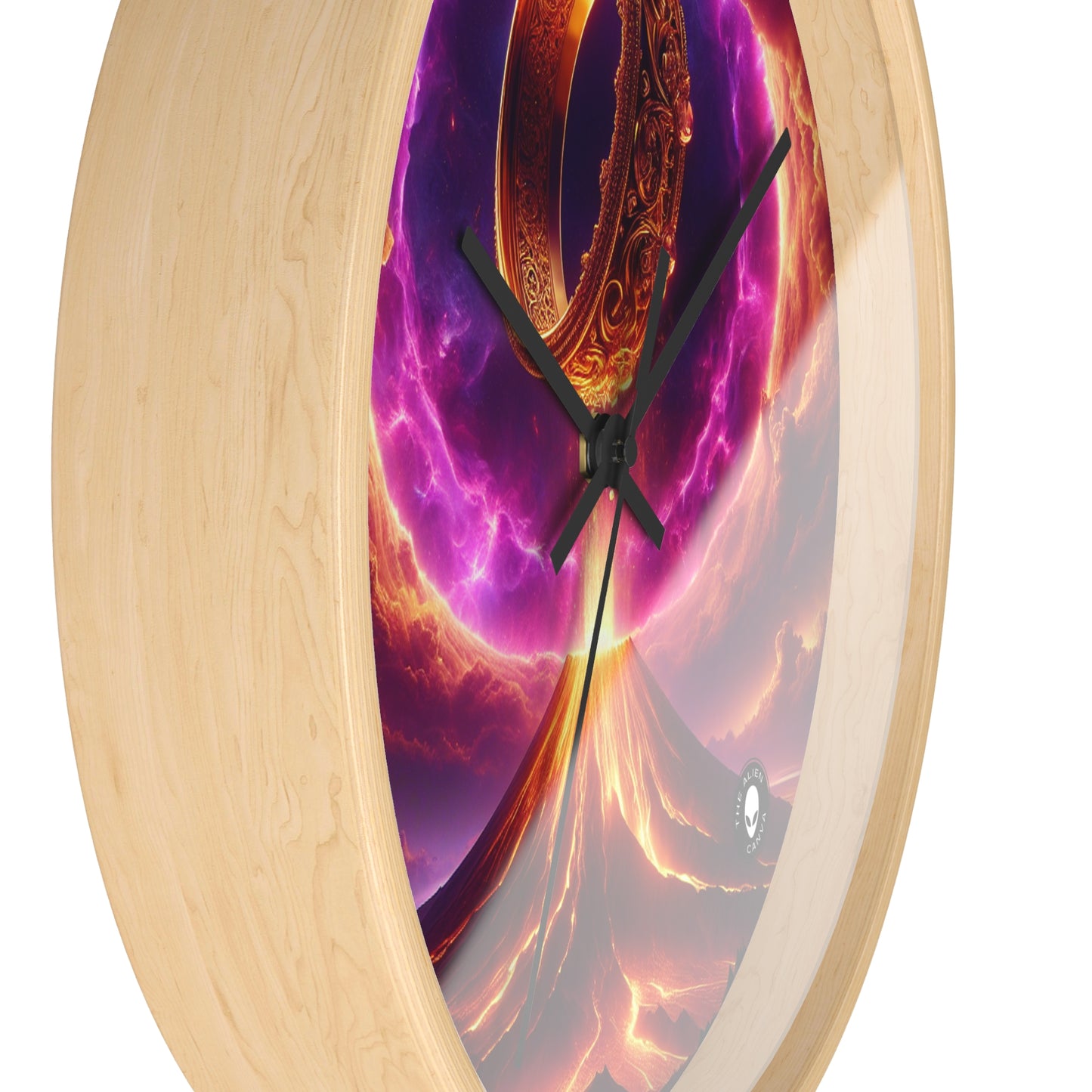 "Ring of Doom: A Surreal Descent." - The Alien Wall Clock