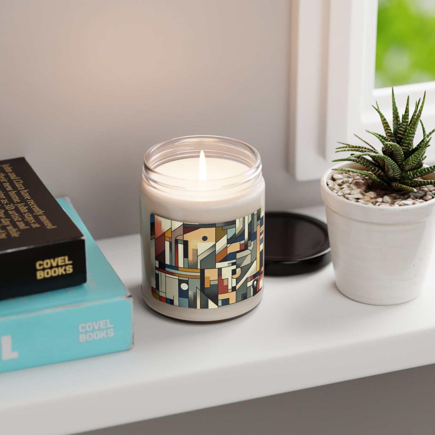 "Cubist Cityscape: Urban Energy" - The Alien Scented Soy Candle 9oz Synthetic Cubism