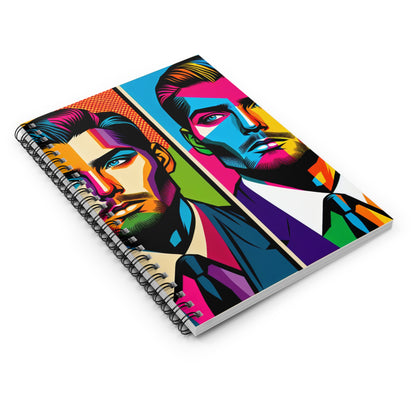 "Celebrity Pop Art Portrait" - The Alien Spiral Notebook (Ruled Line) Pop Art Style