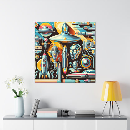 "Neon Deco: A Retro-Futuristic Utopia" - The Alien Canva Retro-futurism