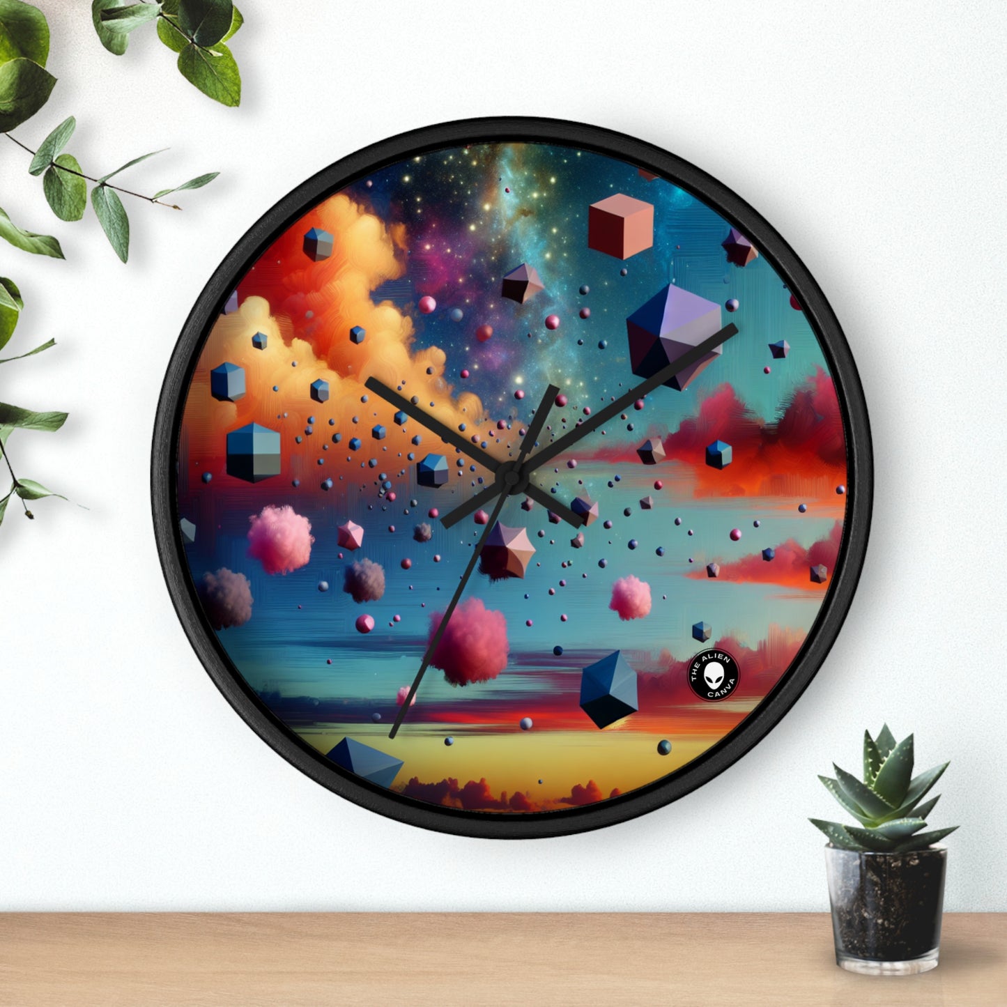 "Floating Dimensions: A Surreal Sky" - The Alien Wall Clock