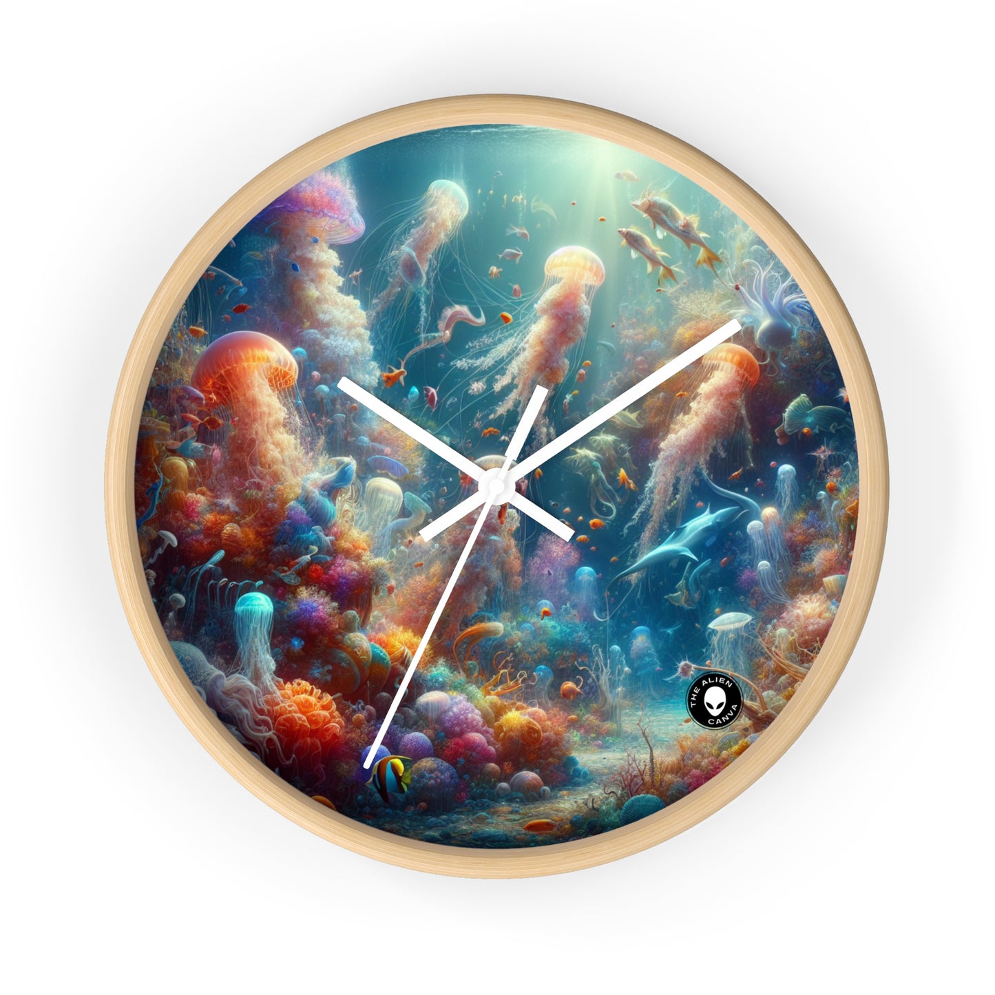 "Enchanted Aquatic Wonderland" - The Alien Wall Clock