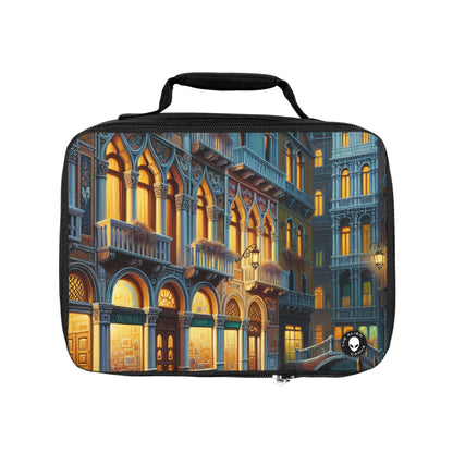 "Noche veneciana: una escena callejera luminosa" - The Alien Lunch Bag Venetian School