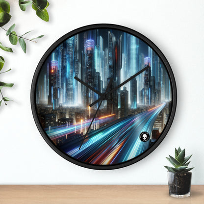 "Neon Nightscapes: A Futuristic City Adventure" - The Alien Wall Clock