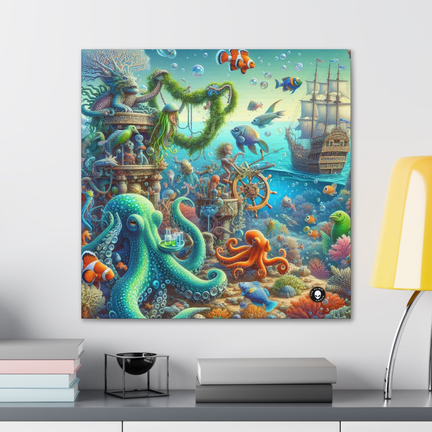 "Fiesta sous-marine" - La toile Alien