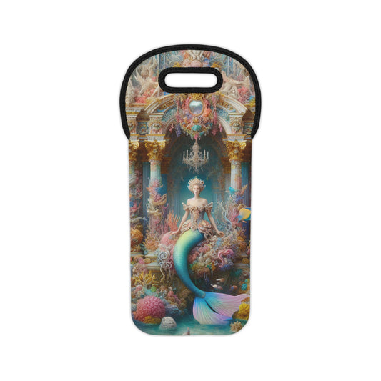 "Underwater Splendor: A Rococo Mermaid Palace" - The Alien Wine Tote Bag Rococo Style