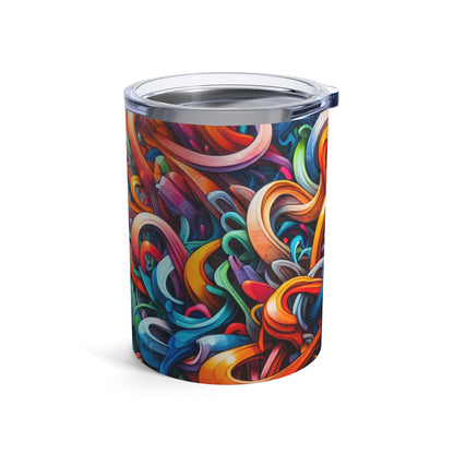 "Urban Vibe: A Graffiti Cityscape" - The Alien Tumbler 10oz Graffiti Art