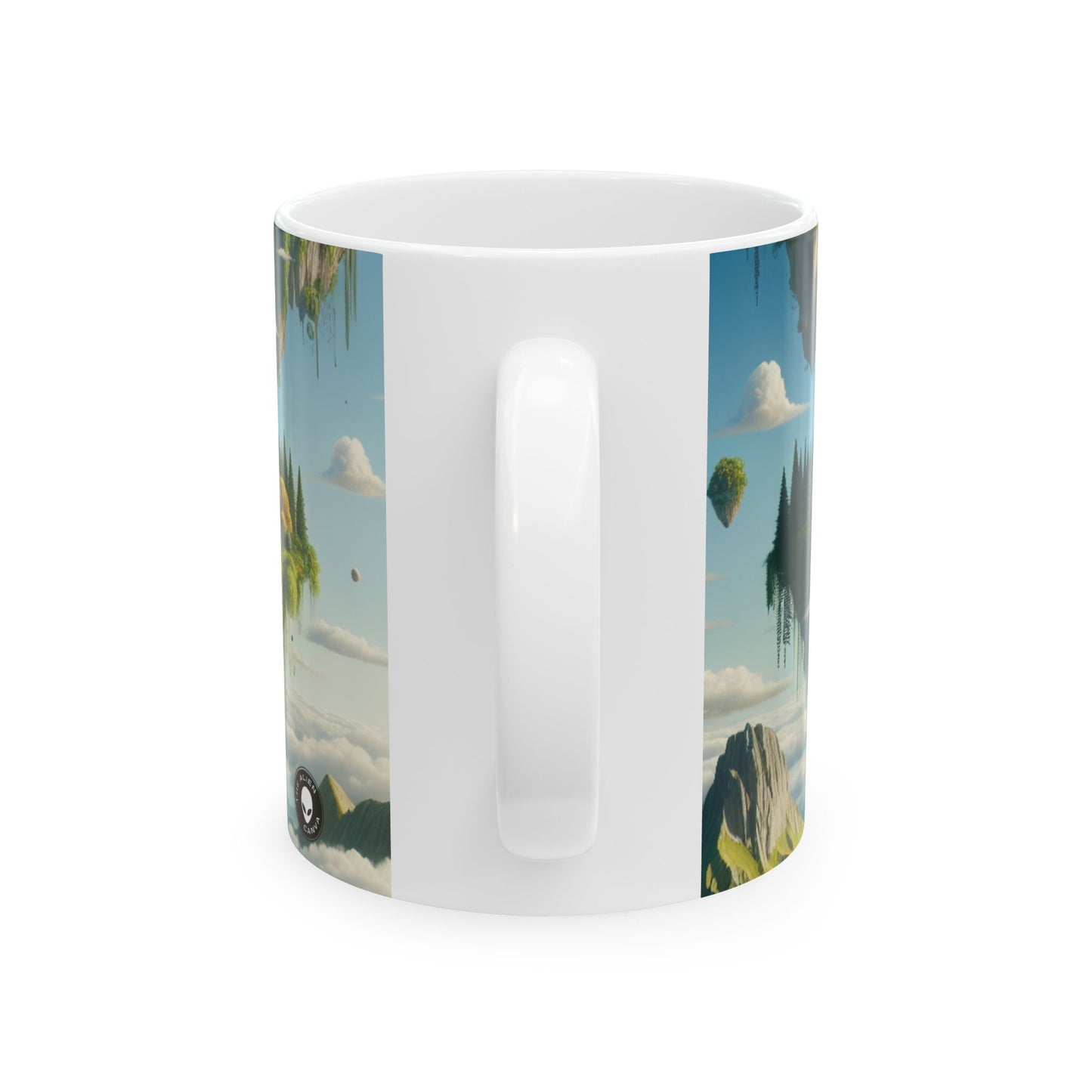 « Les îles élémentaires : un voyage onirique à travers les merveilles de la nature » – Tasse en céramique Alien 11 oz