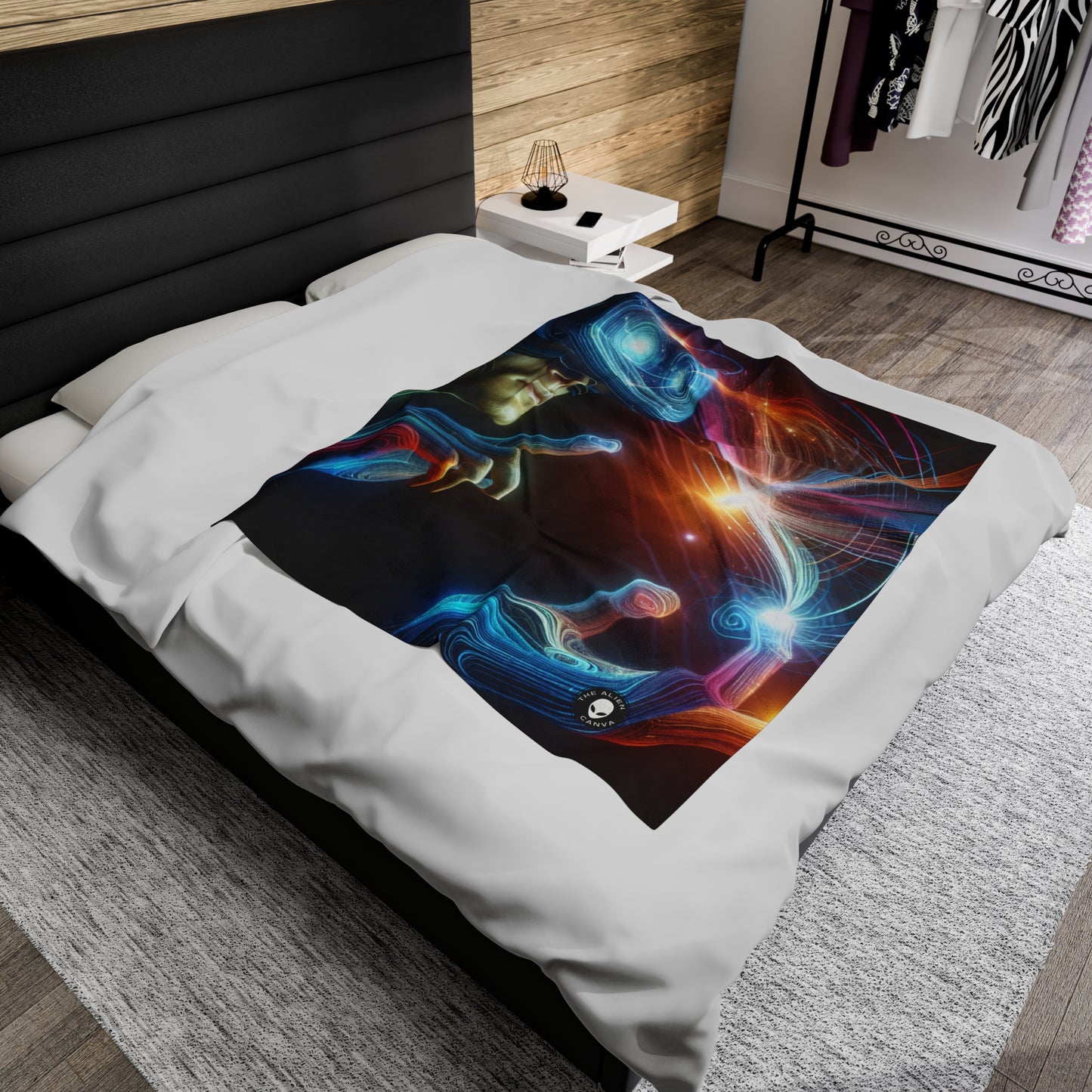 "Realmscape: An Infinite Virtual Odyssey" - The Alien Velveteen Plush Blanket Virtual Reality Art