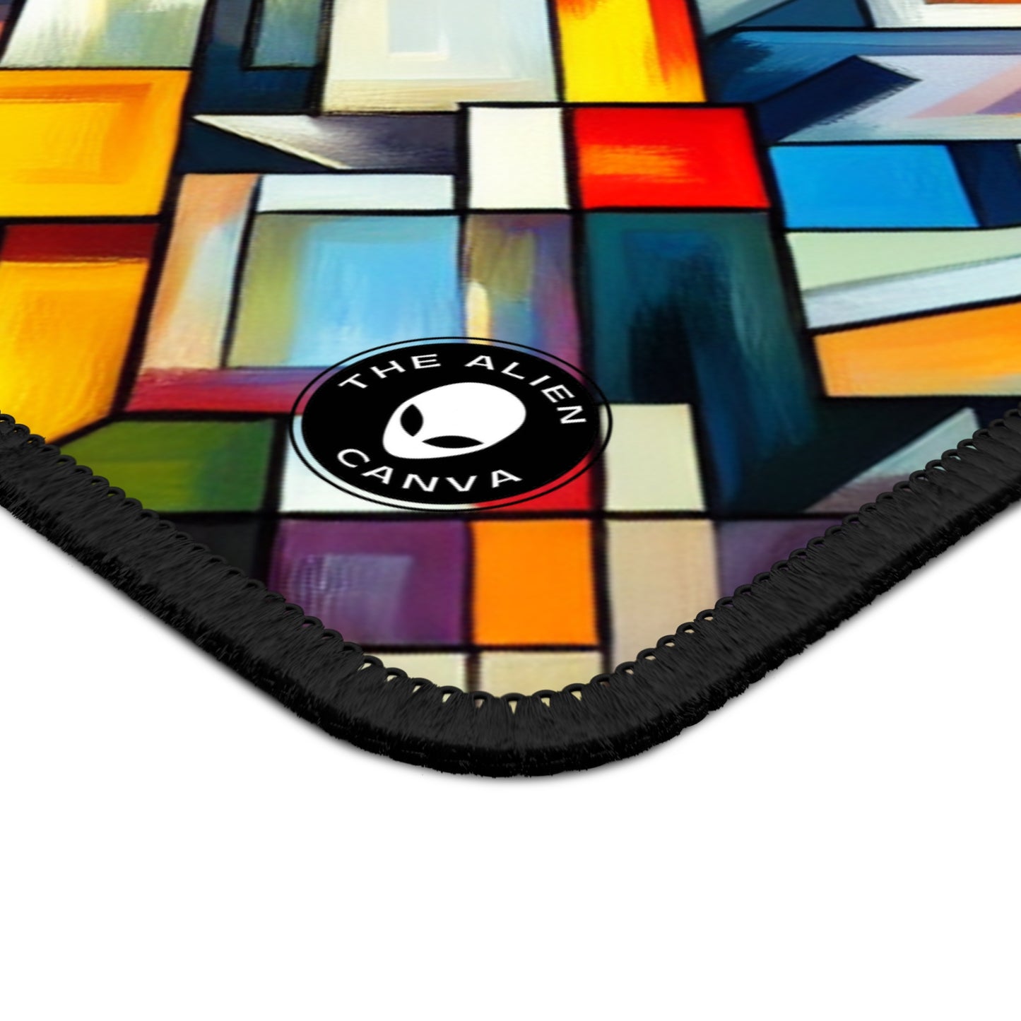 "Night Pulse: A Cubo-Futurist Cityscape" - The Alien Gaming Mouse Pad Cubo-Futurism