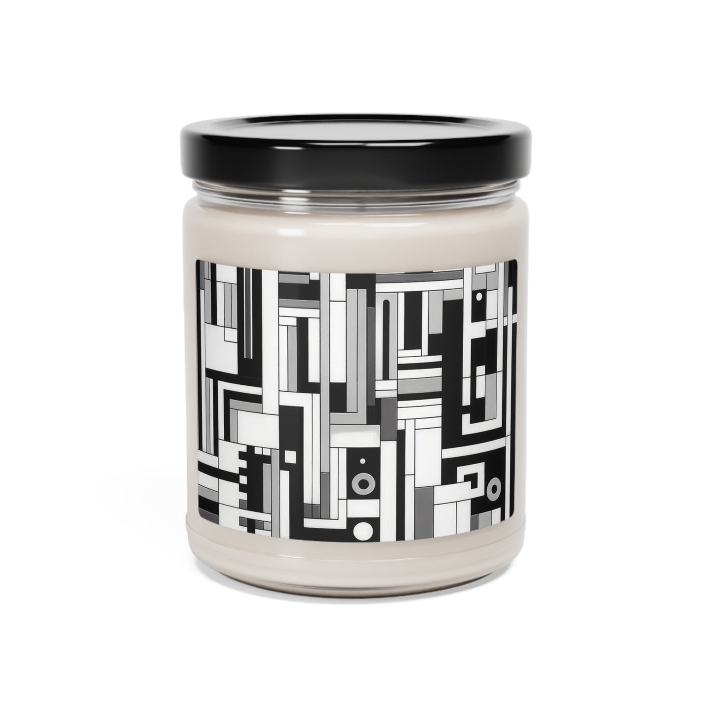 "De Stijl en blanco y negro" - Vela de soja con aroma a alienígena, 9 oz, estilo De Stijl