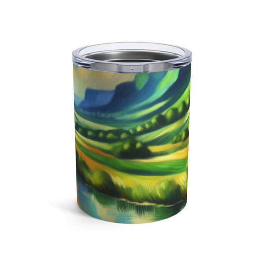 "Serenity at Sunset: An Impressionistic Meadow" - The Alien Tumbler 10oz Impressionism