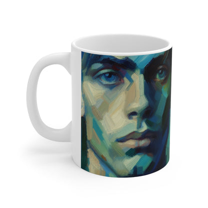 "Soothing Gaze" - The Alien Ceramic Mug 11oz Expressionism Style