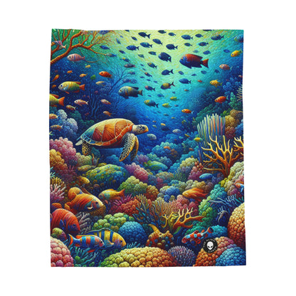 "Marine Paradise: Colorful Coral Reef Wildlife" - The Alien Velveteen Plush Blanket