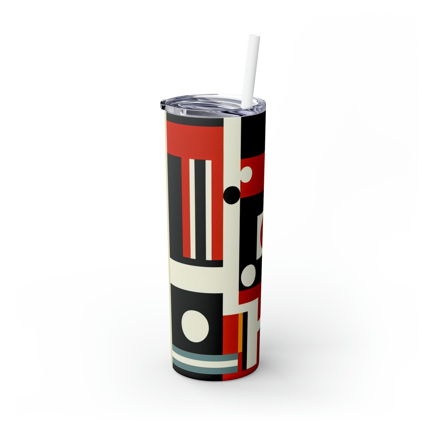 "Futurist Cityscape: Harmonizing Art and Technology in a Dynamic Constructivist Masterpiece" - The Alien Maars® Skinny Tumbler with Straw 20oz Constructivism